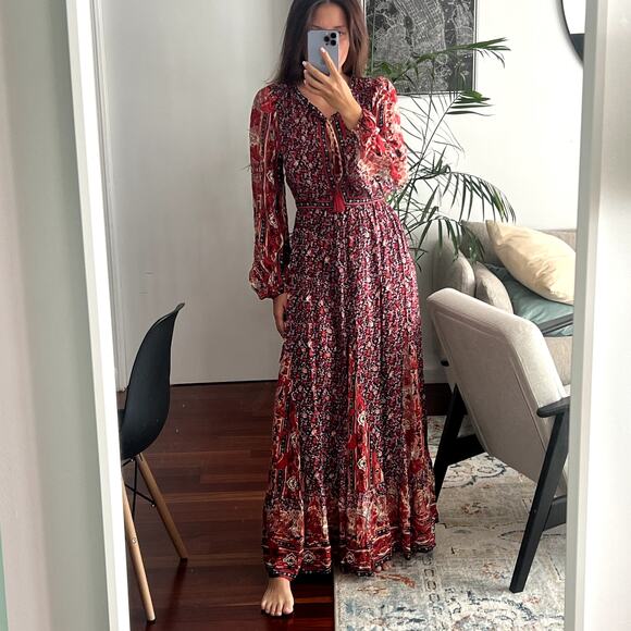 Free People Happy feelings maxi dress size S red carpet - Picture 1 of 10